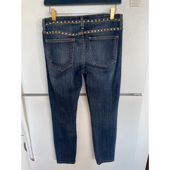 Current/Elliott Gold Studded Cropped Jeans Sz 27 - Picture 6 of 11